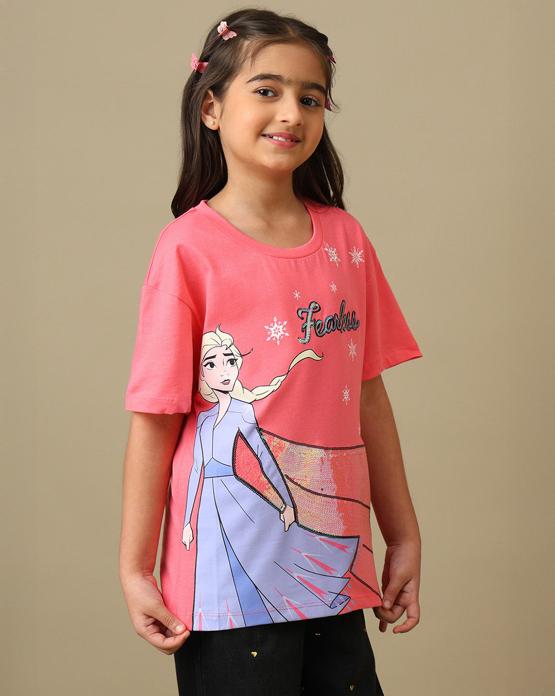 Frozen Printed Relaxed Fit Tshirt For Girls