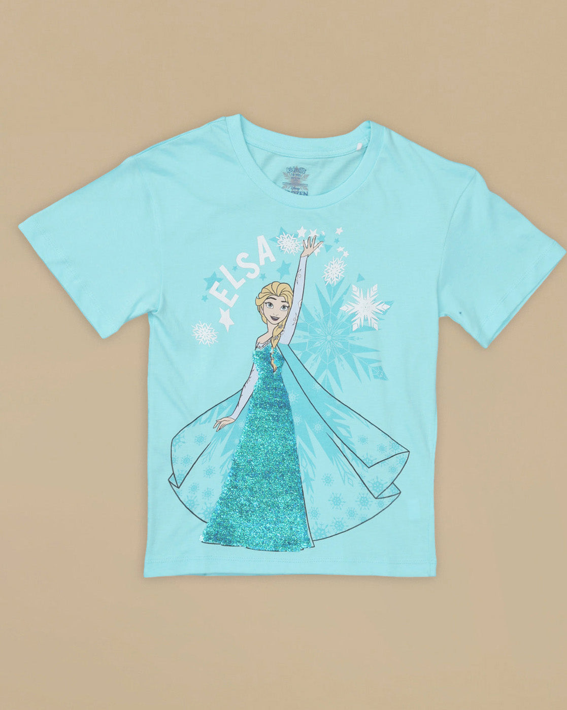 Frozen Printed Relaxed Fit Reversible Sequin  Tshirt For Girls