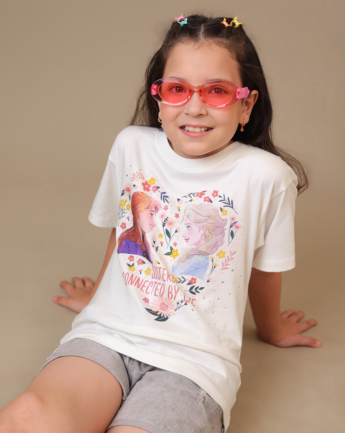 Frozen Printed Regular Fit Tshirt For Girls