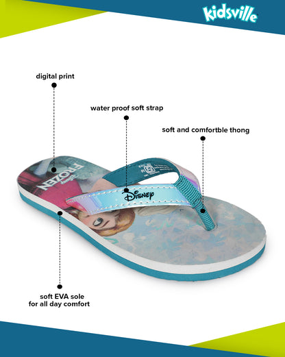Frozen Sky Blue Flip-Flops  Kids Girls