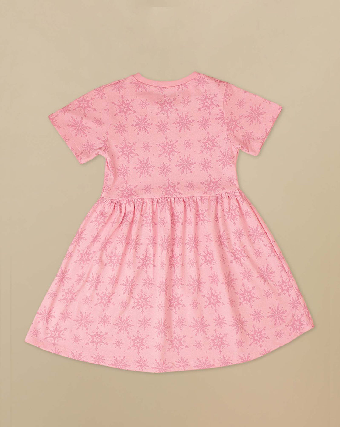 Frozen Printed Regular Fit Dress For Girls
