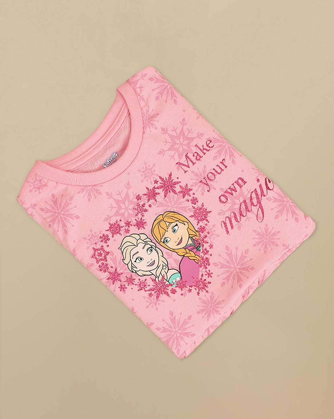 Frozen Printed Regular Fit Dress For Girls