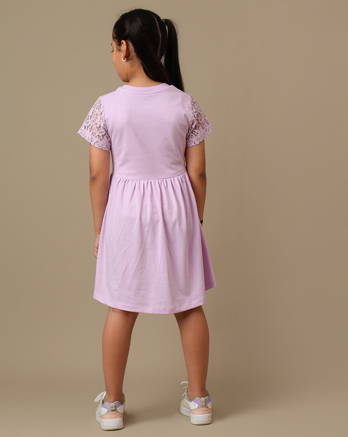 Frozen Printed Regular Fit Dress For Girls