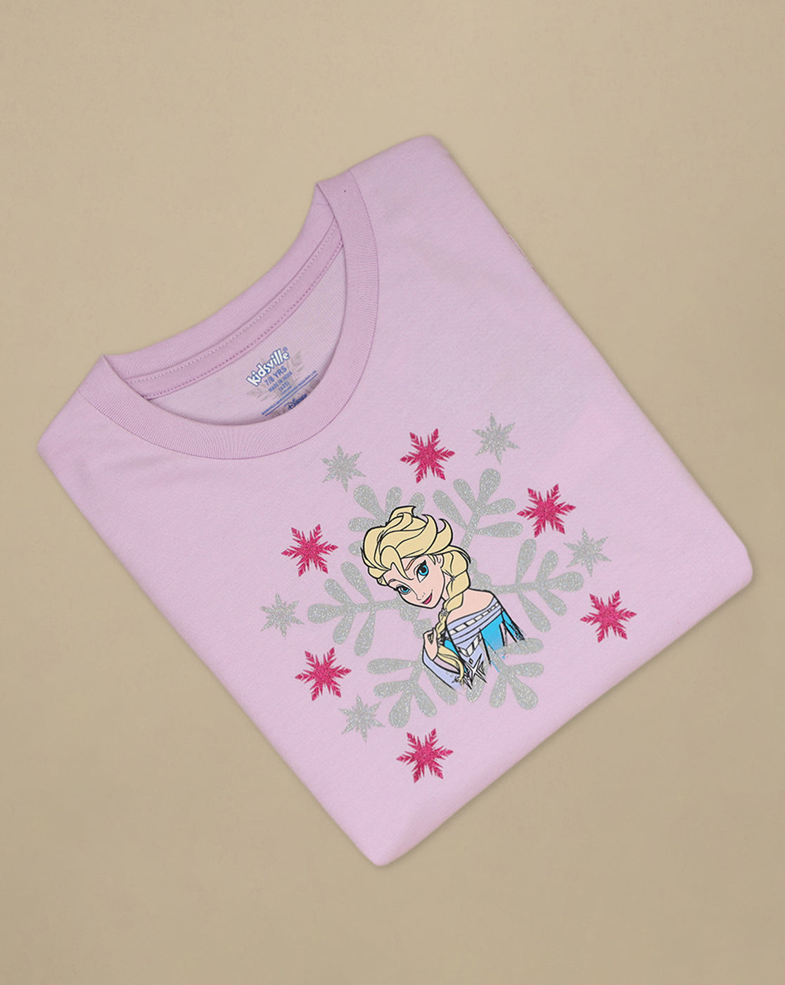 Frozen Printed Regular Fit Dress For Girls