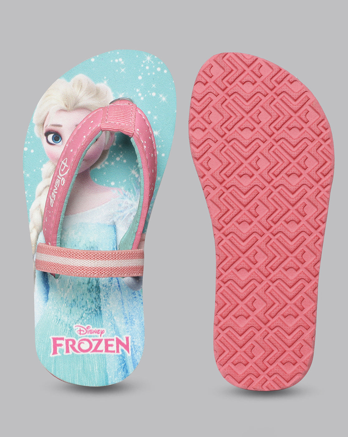 Frozen Printed Pink Flip-Flops For Kids Girls