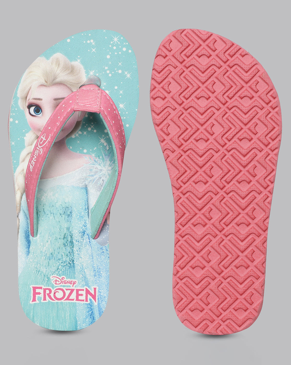 Frozen Printed Pink Flip-Flops For Kids Girls