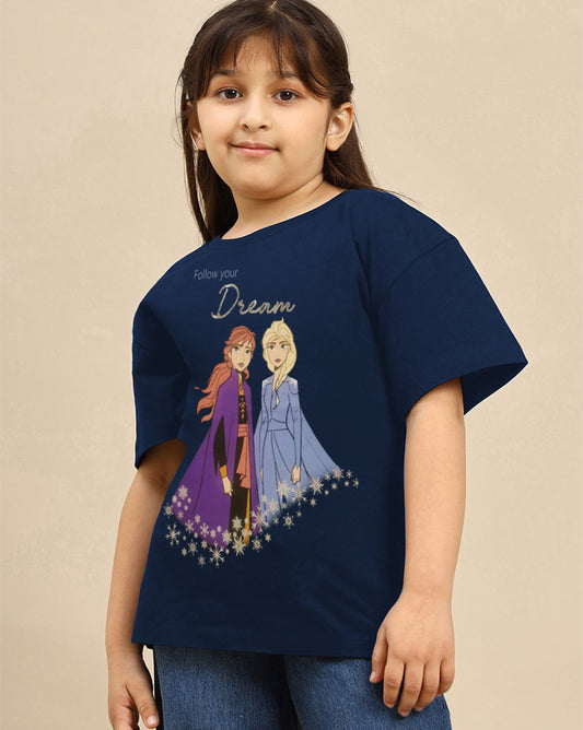 Frozen Printed Oversized Tshirt For Girls