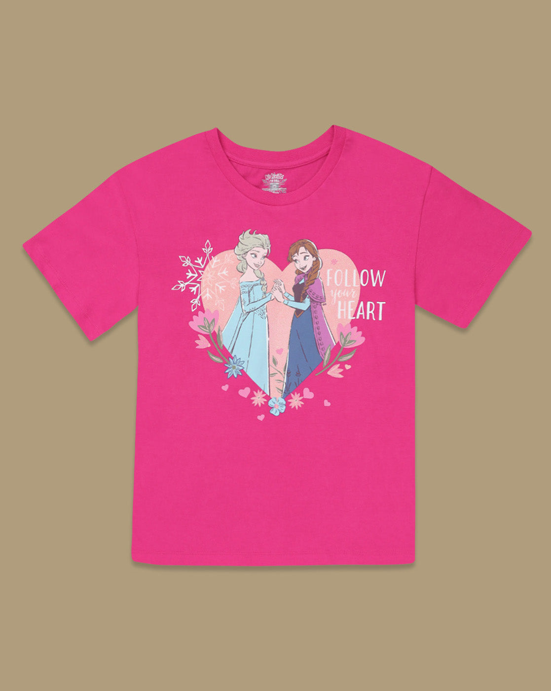 Frozen Printed Regular Fit Tshirt & Shorts Co-Ords Set For Girls