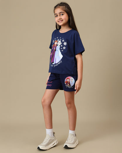 Frozen  Regular Fit Tshirt & Shorts  Girls