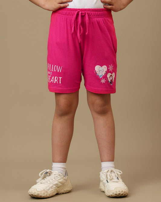 Frozen Printed Regular Fit Shorts For Girls