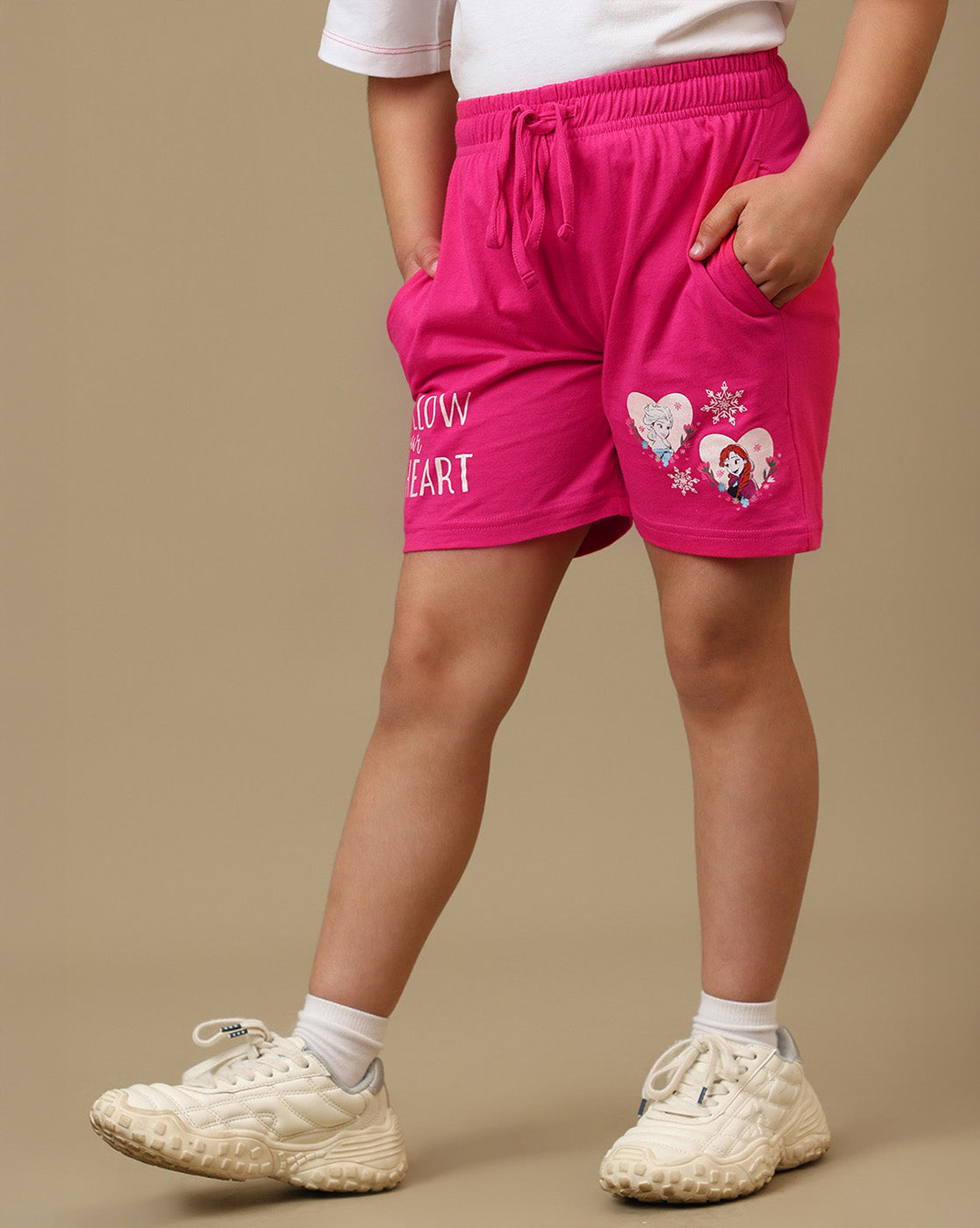 Frozen Printed Regular Fit Shorts For Girls