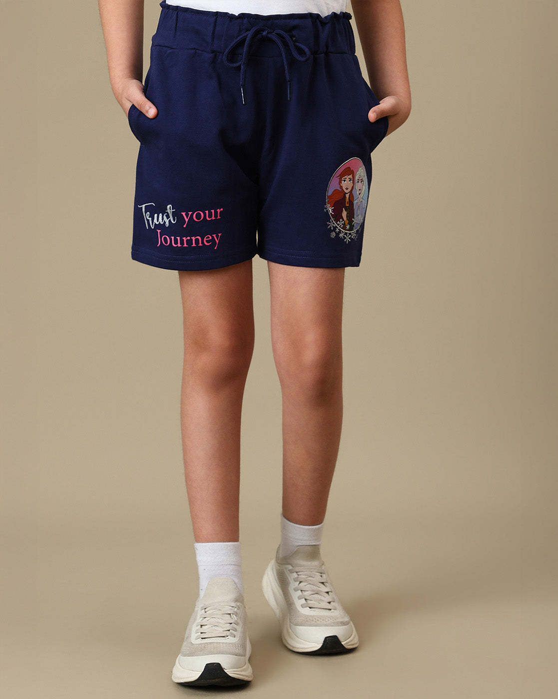 Frozen Printed Regular Fit Shorts For Girls