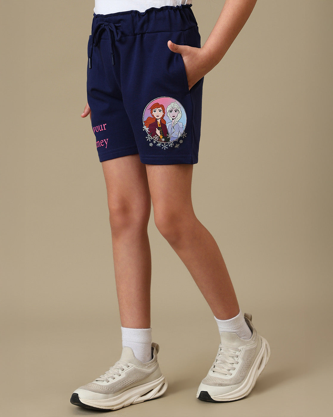 Frozen Printed Regular Fit Shorts For Girls