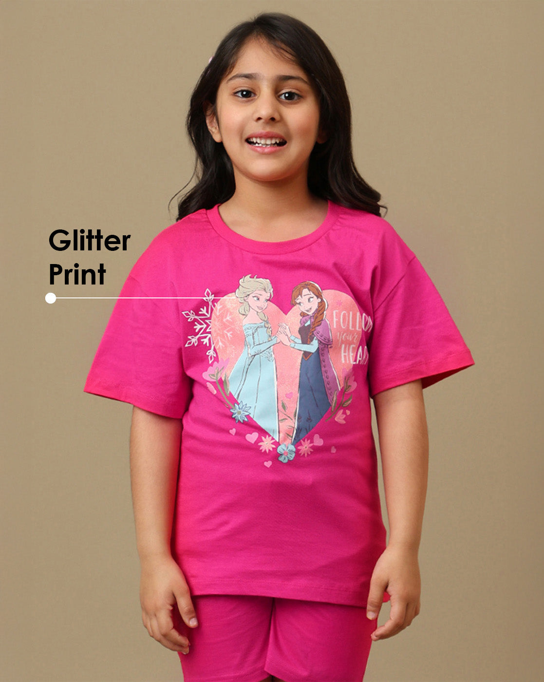 Frozen Printed  Relaxed Fit Tshirt For Girls