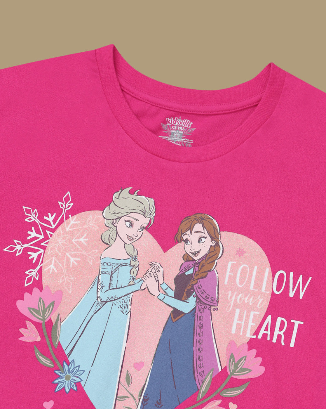 Frozen Printed  Relaxed Fit Tshirt For Girls
