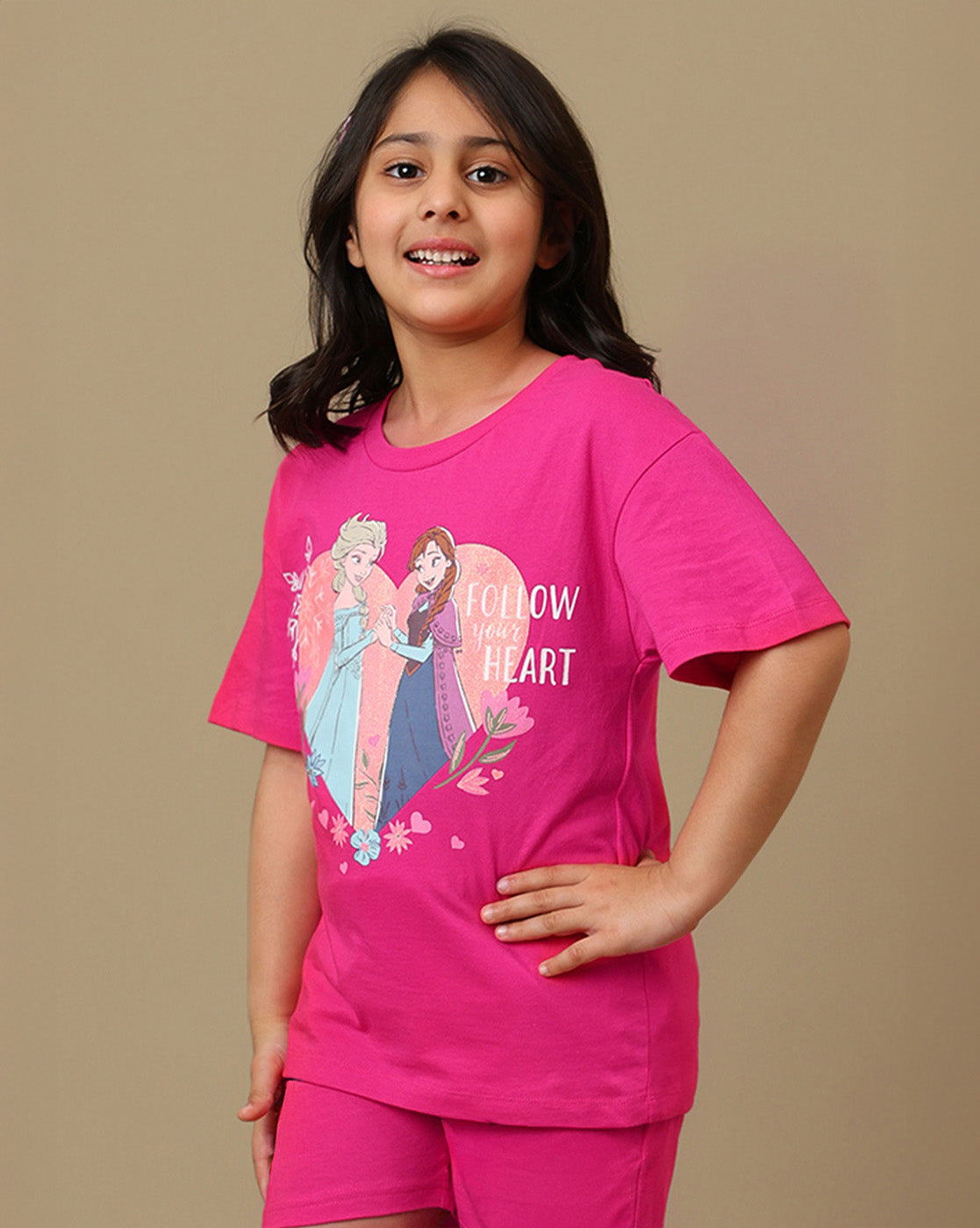 Frozen Printed  Relaxed Fit Tshirt For Girls