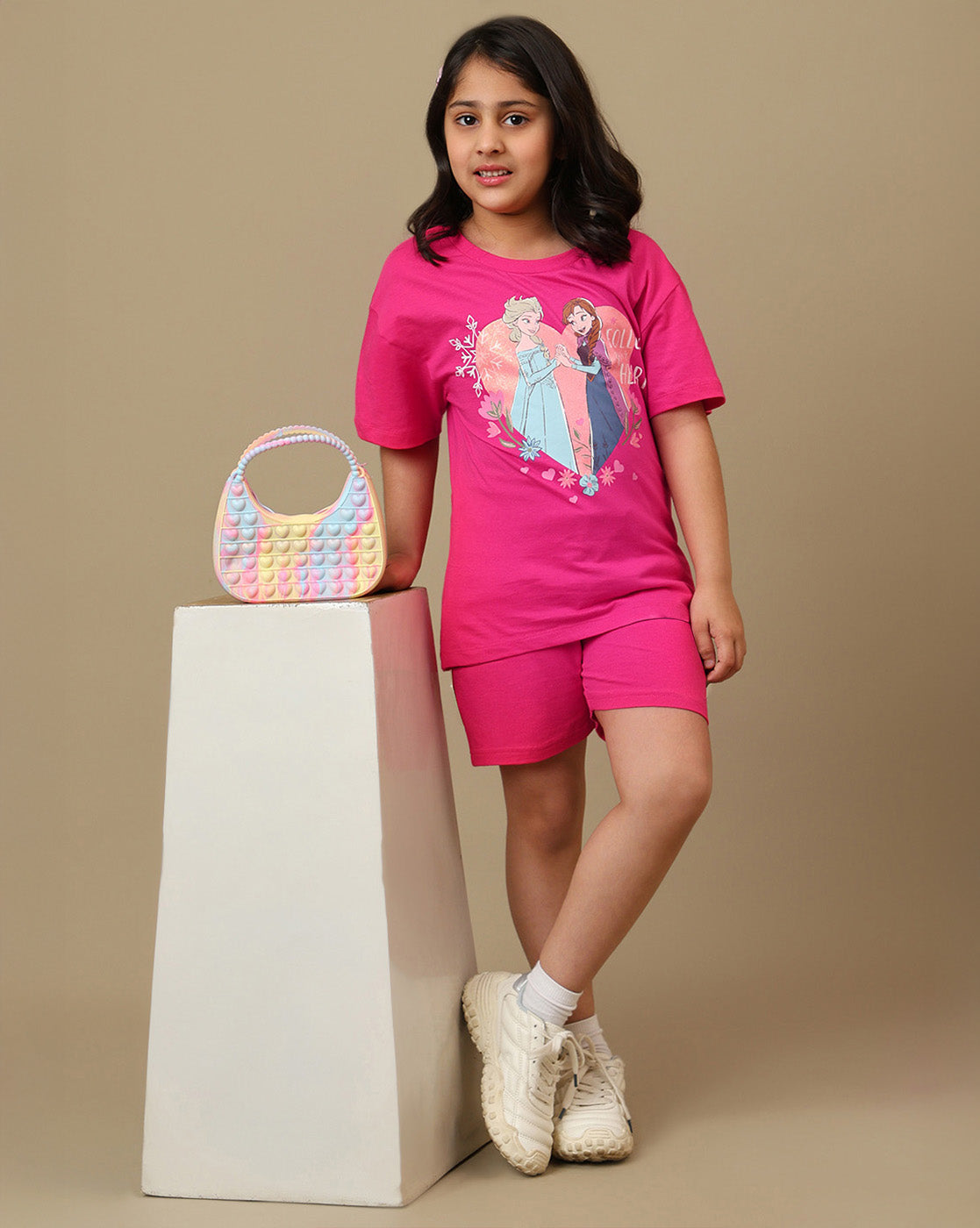 Frozen Printed  Relaxed Fit Tshirt For Girls