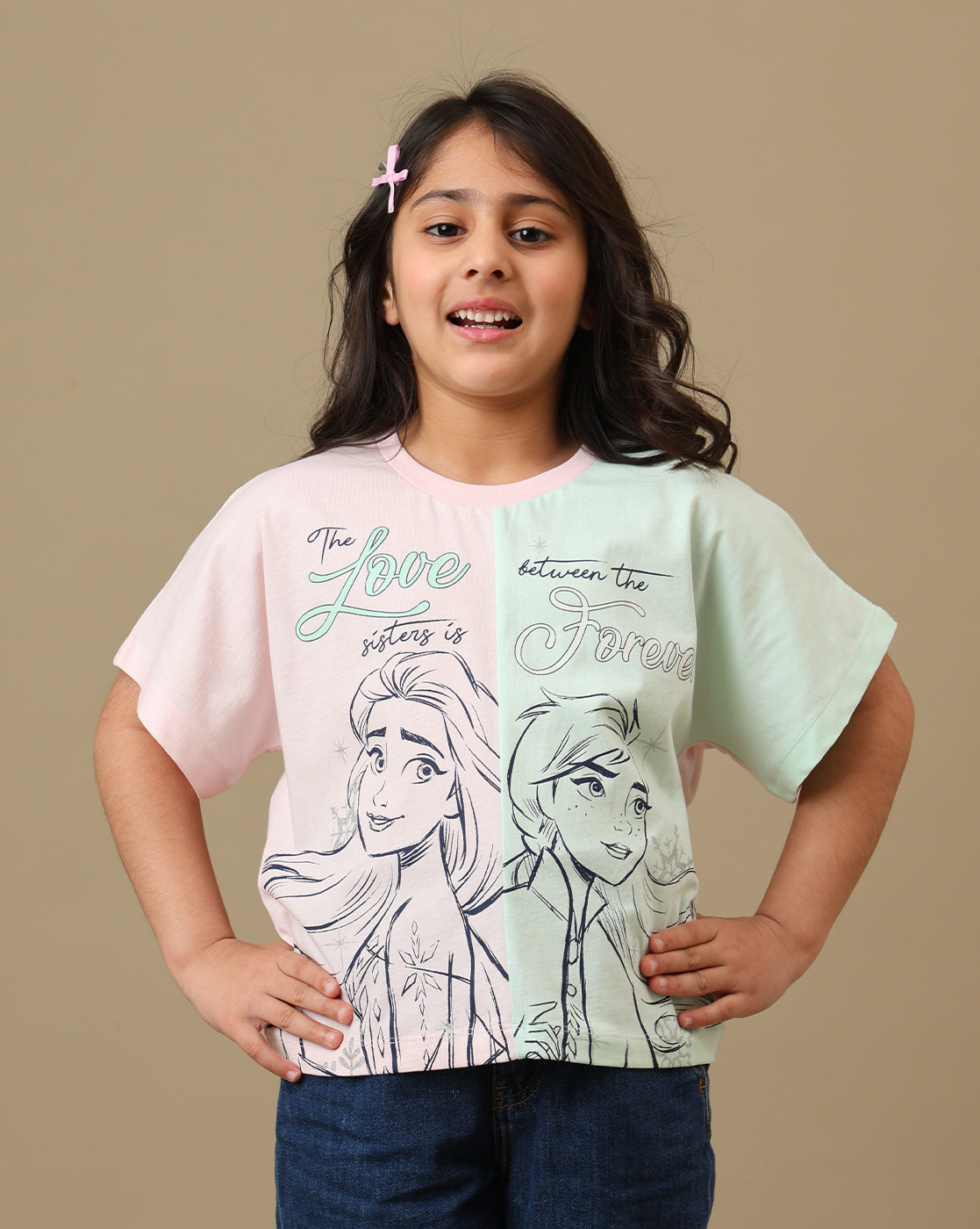 Frozen Printed Boxy Fit Tshirt For Girls