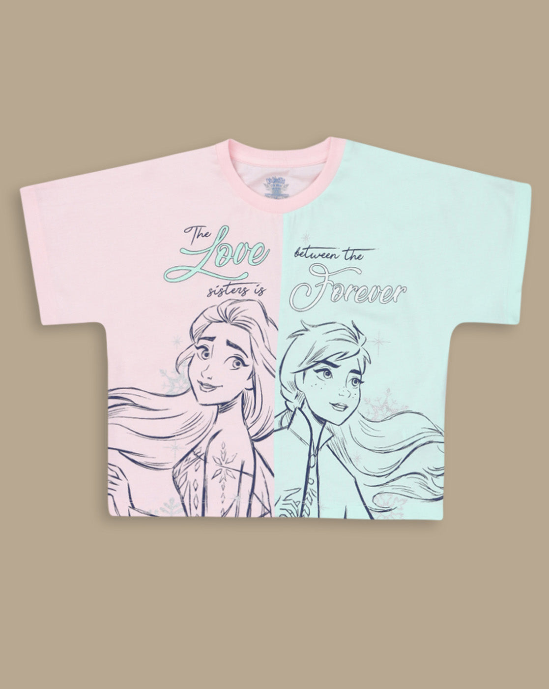 Frozen Printed Boxy Fit Tshirt For Girls