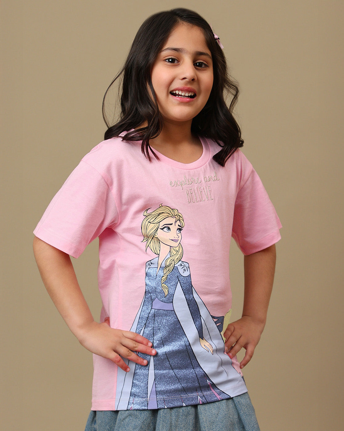 Frozen Printed Relaxed Fit Tshirt For Girls
