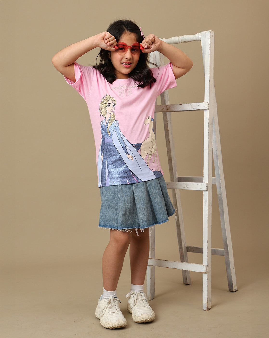 Frozen Printed Relaxed Fit Tshirt For Girls
