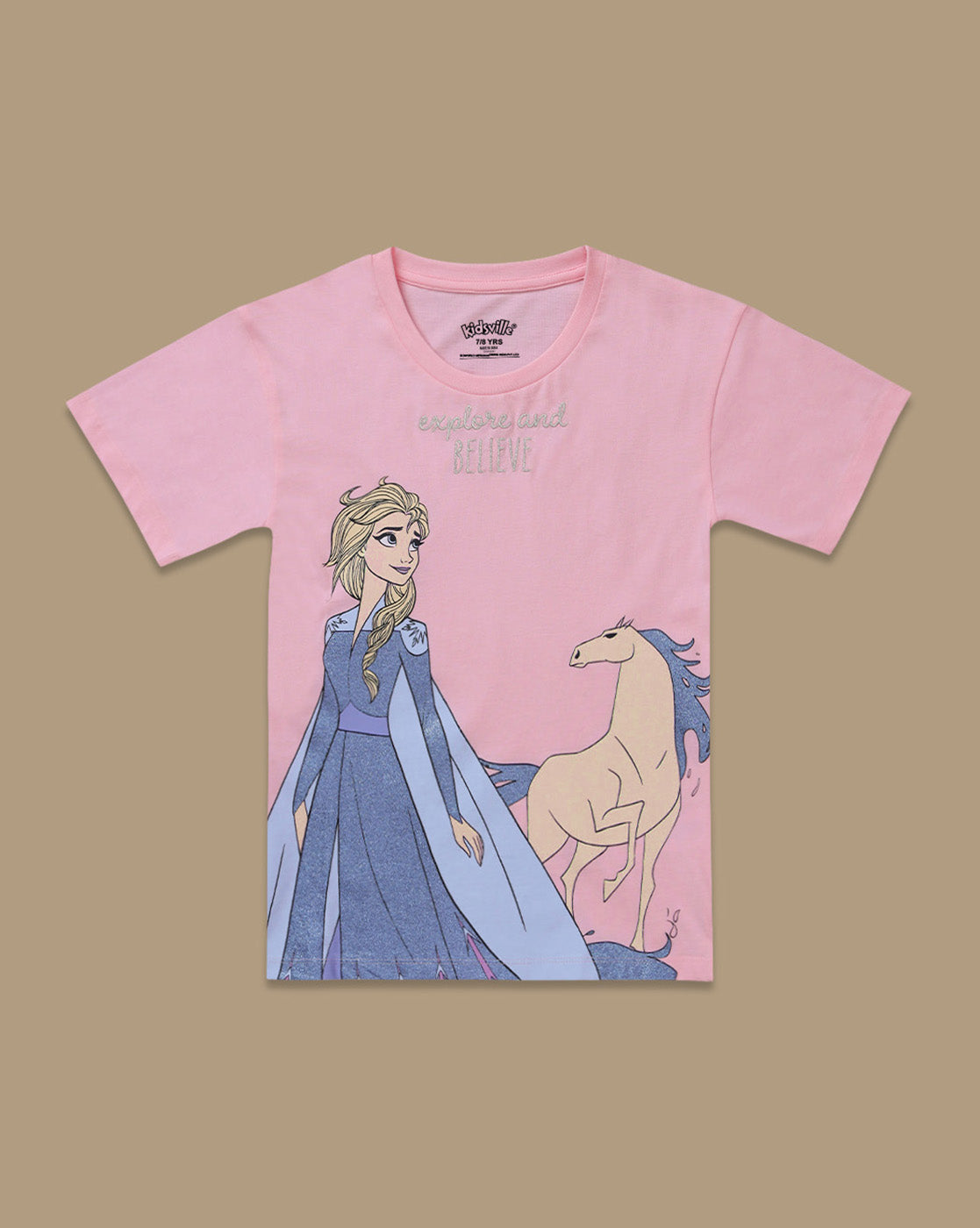 Frozen Printed Relaxed Fit Tshirt For Girls