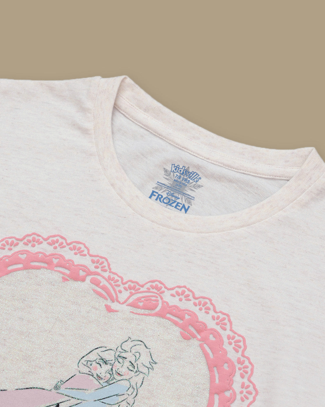 Frozen Elsa & Anna Printed Relaxed Fit Tshirt For Girls