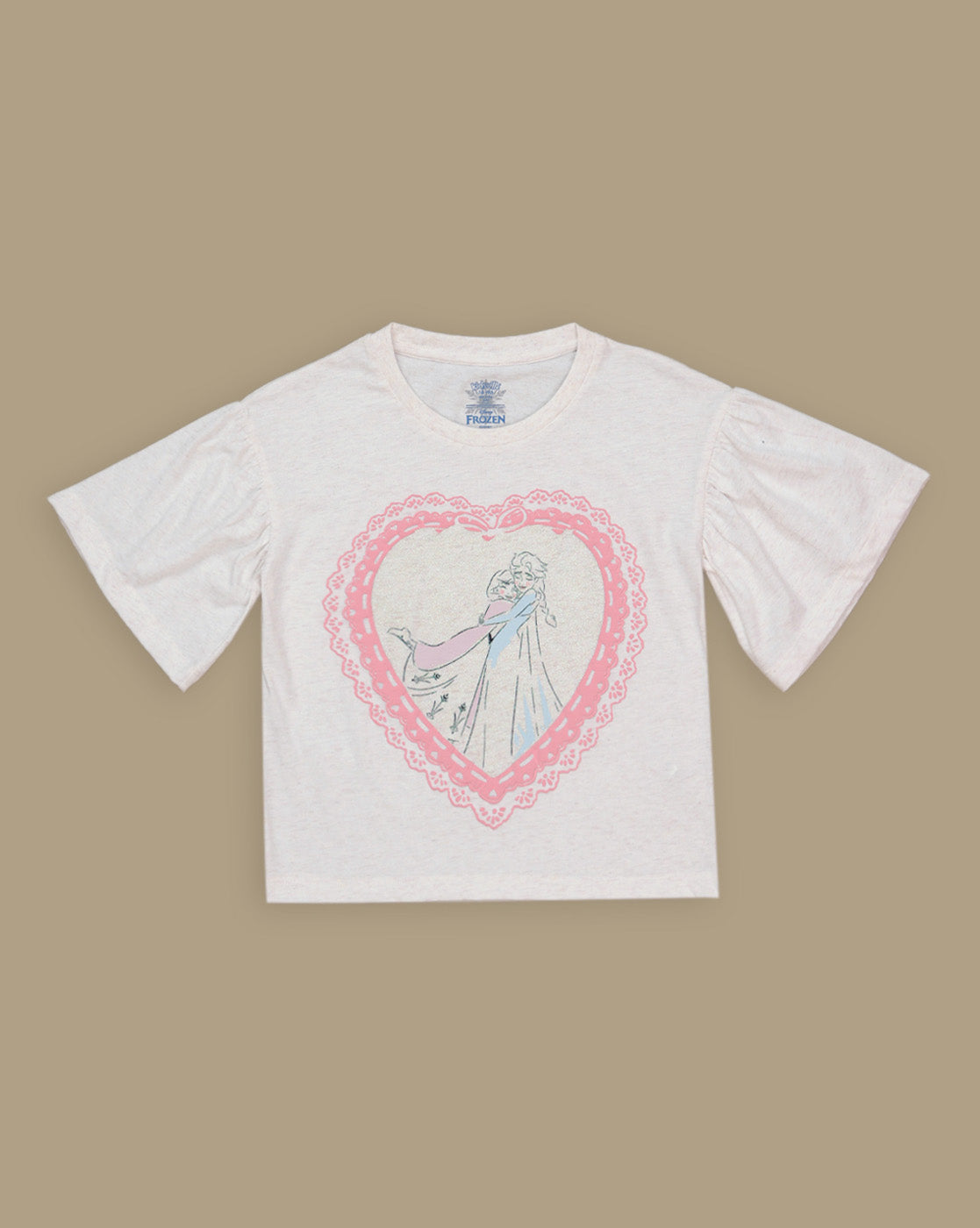 Frozen Elsa & Anna Printed Relaxed Fit Tshirt For Girls