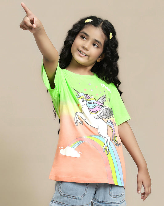 Unicorns Relaxed Fit Tshirt For Girls