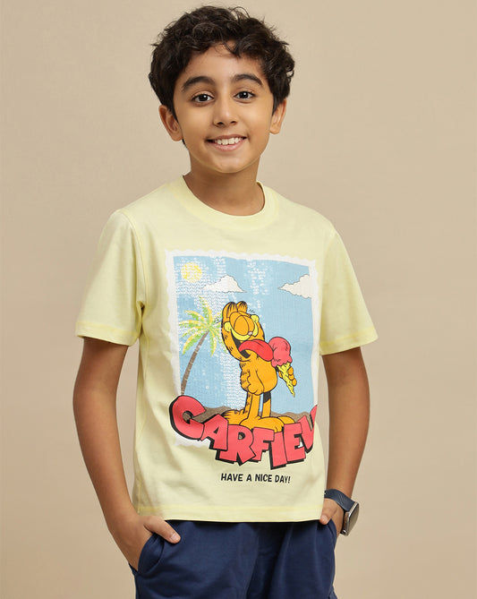 Garfield Printed Regular Fit Tshirt For Boys