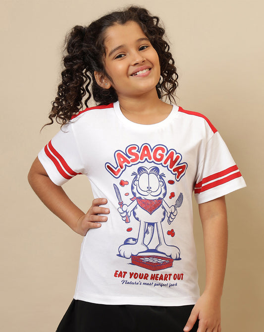 Garfield Printed Oversized Fit Tshirt For Girls