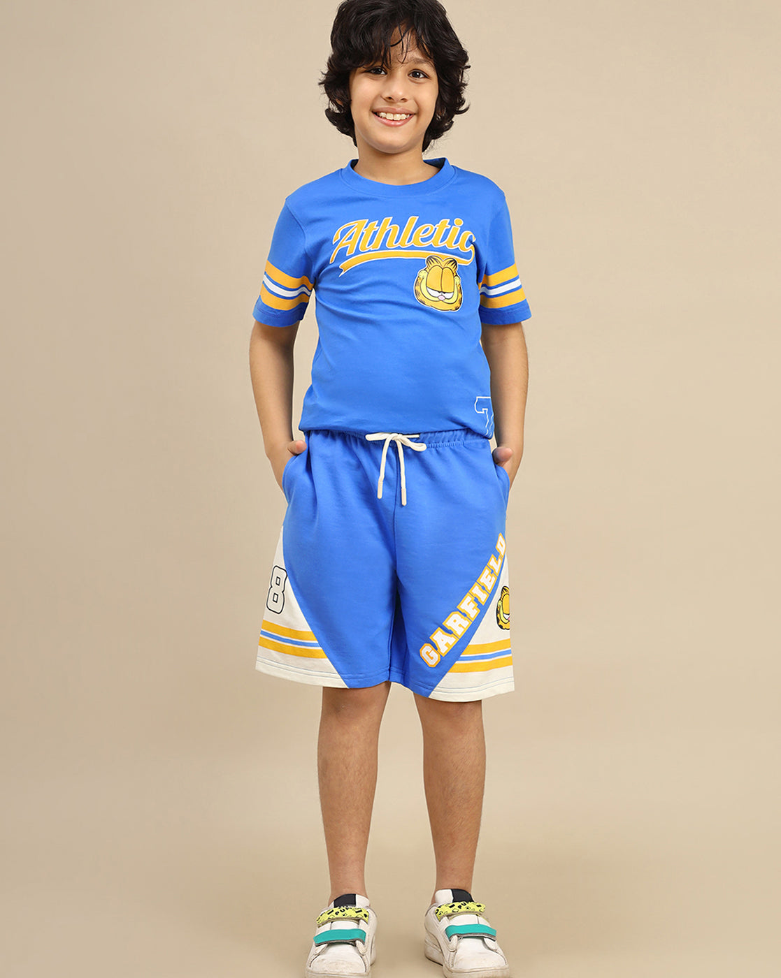 Garfield  T-shirt & Short Co-Ords Set For Boys