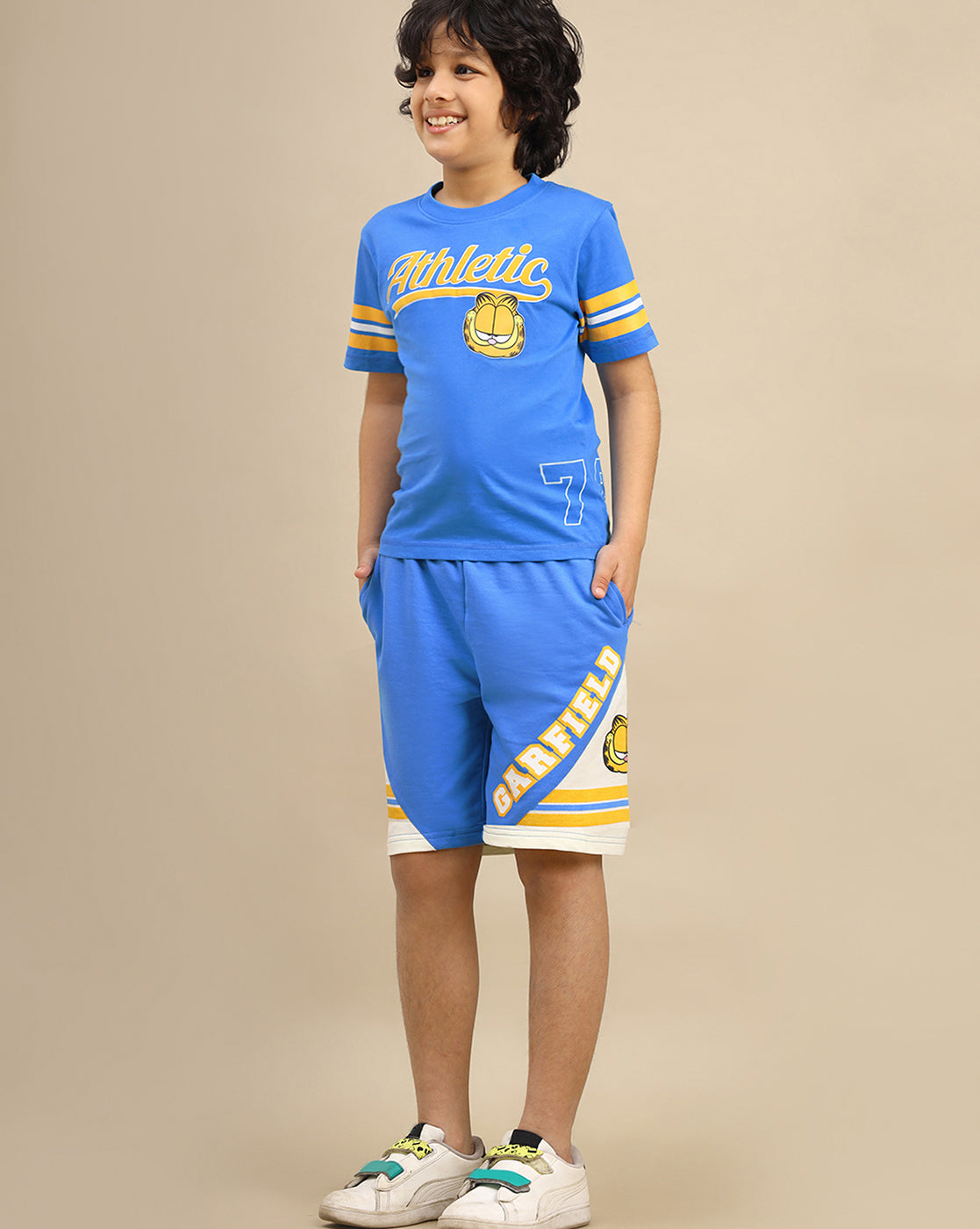 Garfield  T-shirt & Short Co-Ords Set For Boys