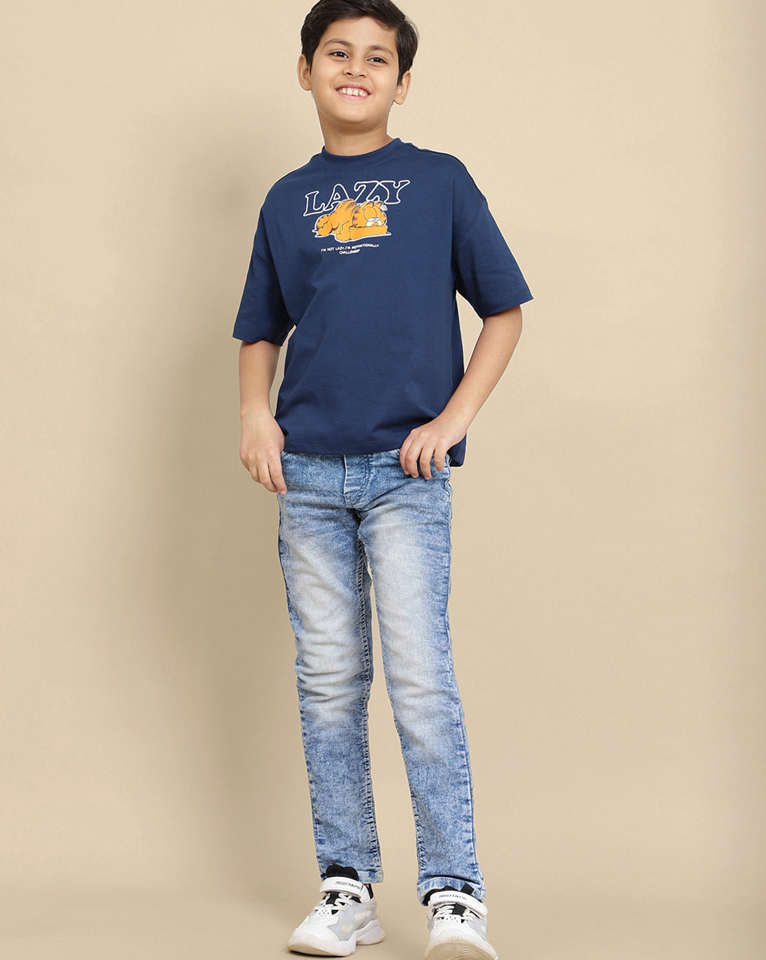 Garfield Printed Oversized Tshirt For Boys