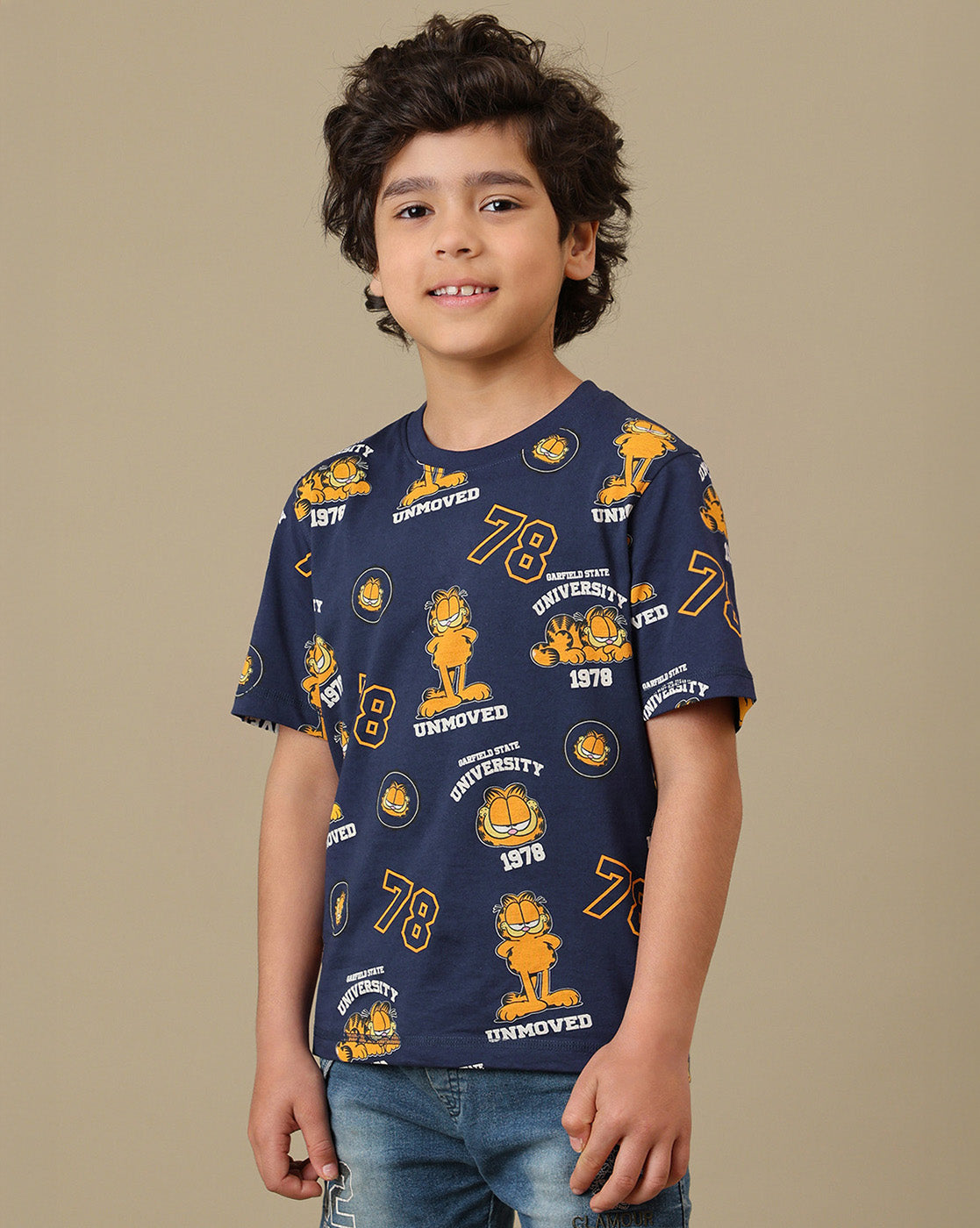Garfield Printed Regular Fit Tshirt For Boys