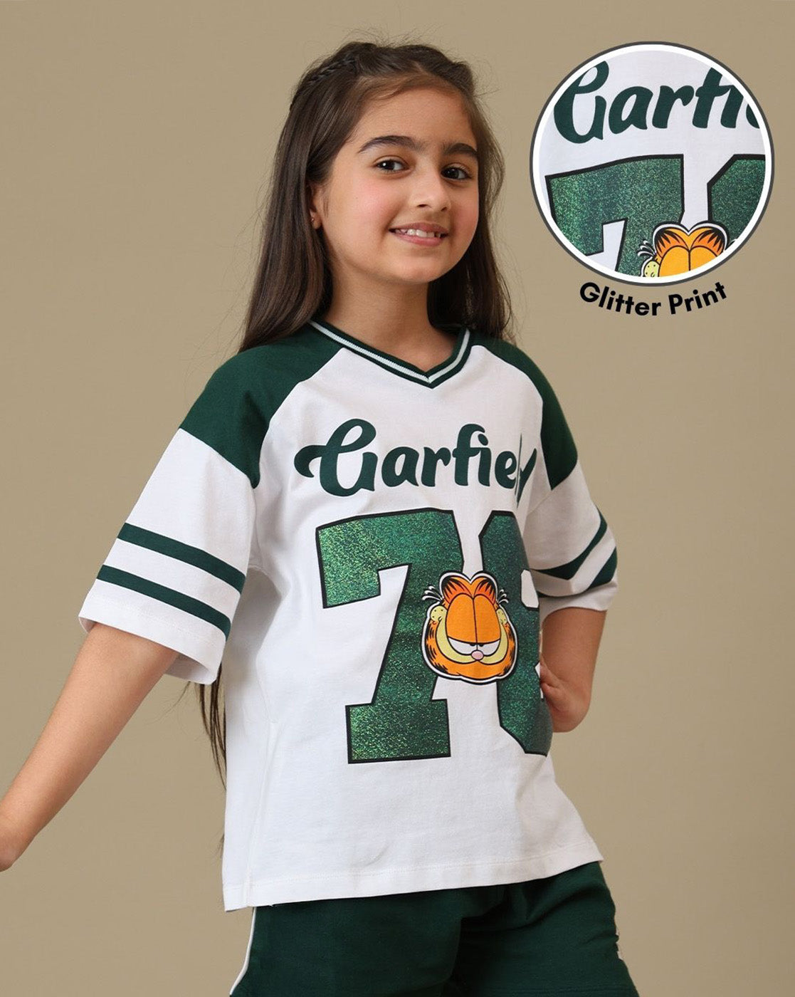 Garfield Printed Oversized Fit Tshirt For Girls