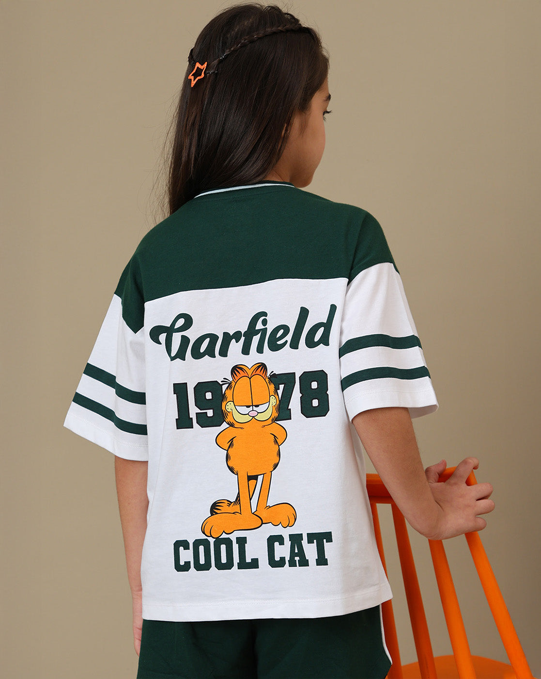 Garfield Printed Oversized Fit Tshirt For Girls