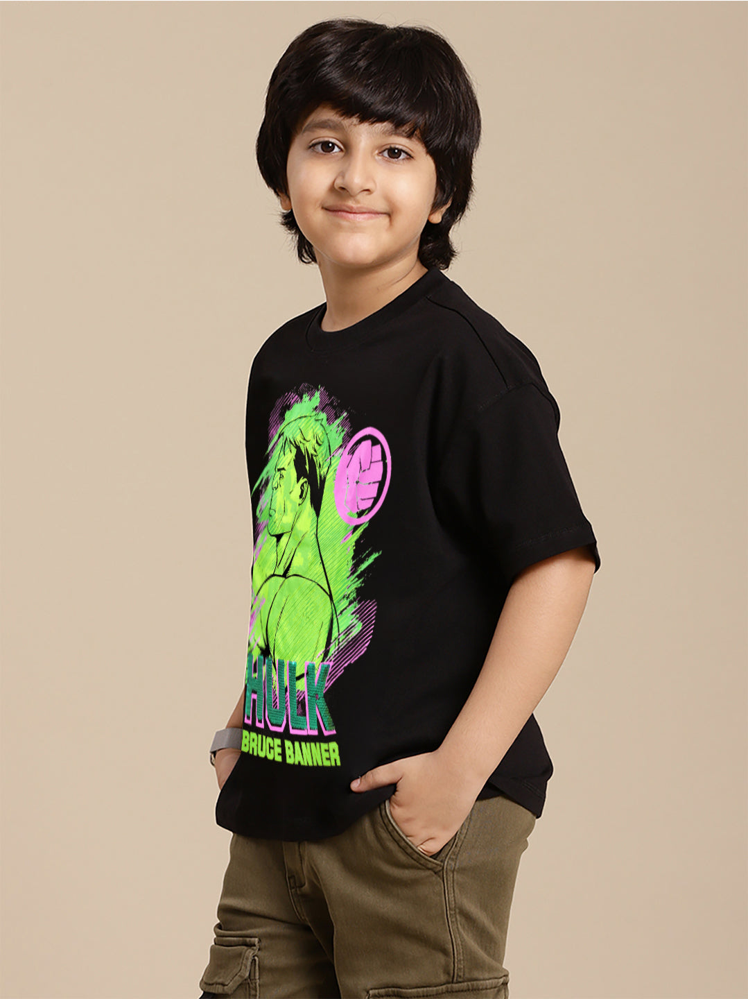 Hulk Printed Oversized Tshirt For Boys