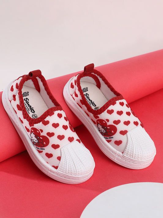 Kids Girls Hello Kitty Printed Red Shoes