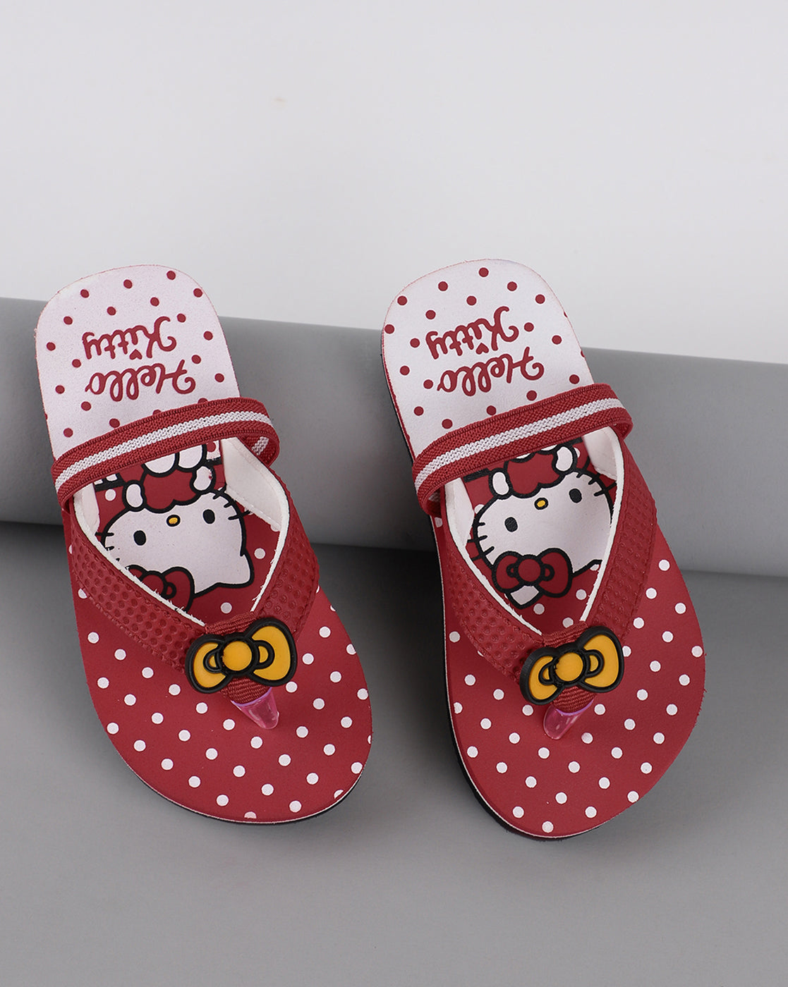 Hello Kitty Printed Red Flip-Flops For Kids Girls
