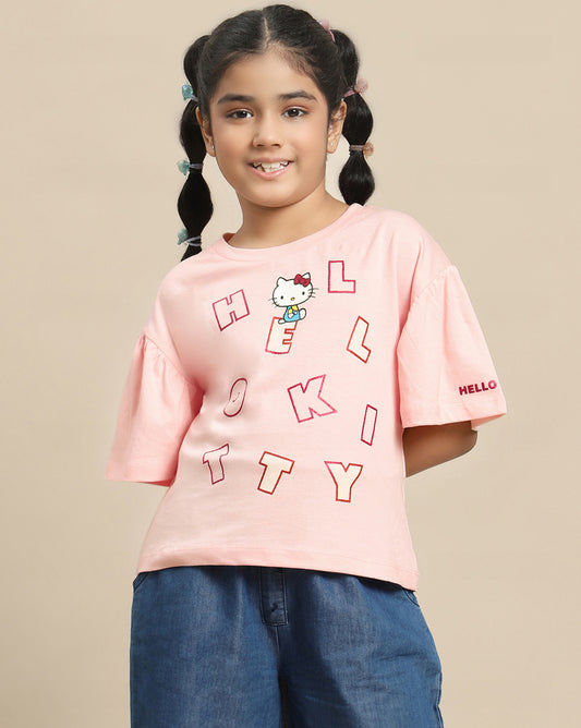 Hello Kitty Printed Relaxed Fit Tshirt For Girls