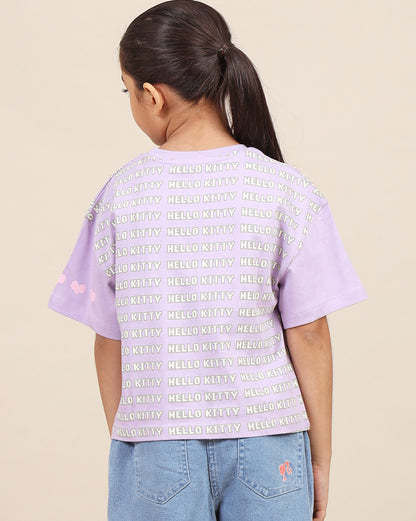 Hello Kitty Printed Relaxed Fit Tshirt For Girls