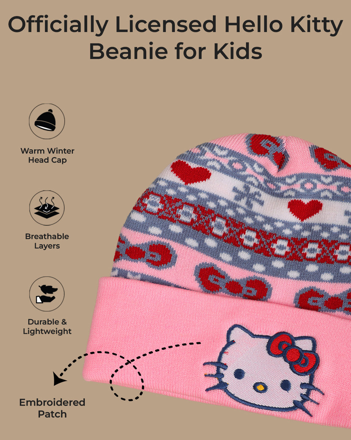 Hello Kitty Beanies for Kids Girls