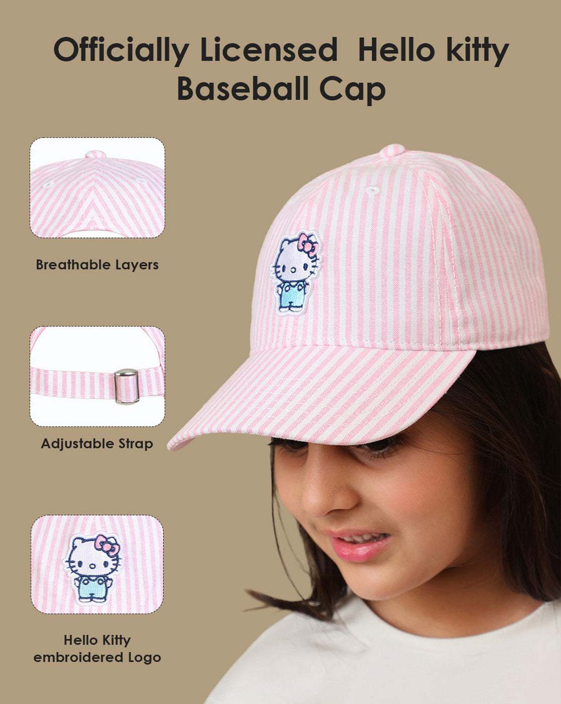 Hello Kitty printed Baseball Cap for Girls