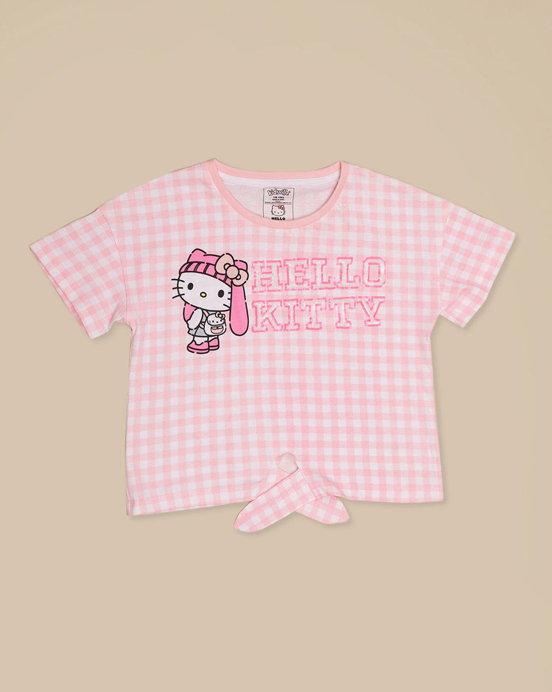Hello Kitty printed Regular Fit T-Shirt & Shorts Co-Ords Set For Girls