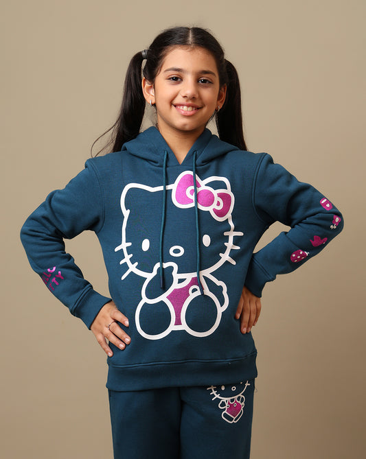 Hello Kitty Printed Relaxed Fit Hoodie For Girls