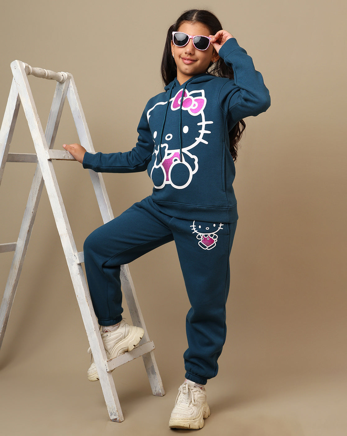 Hello Kitty Printed Relaxed Fit Hoodie For Girls