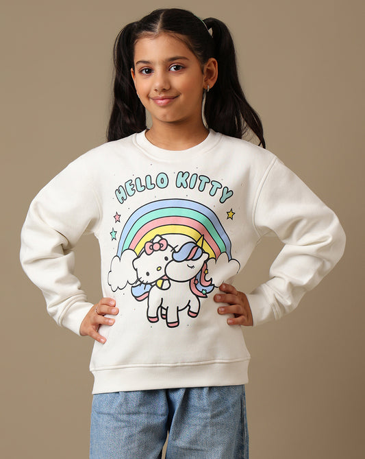 Hello Kitty Printed Regular Sweatshirt For Girls