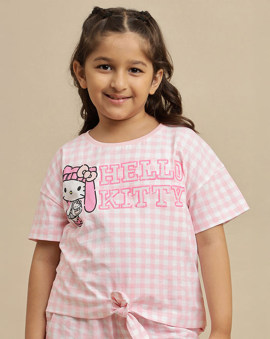 Hello Kitty Printed Relaxed Fit Tshirt For Girls