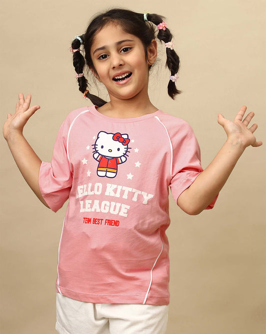 Hello Kitty Printed Oversized Tshirt For Girls